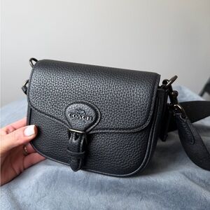 Coach Pebbled Black Leather Crossbody Bag